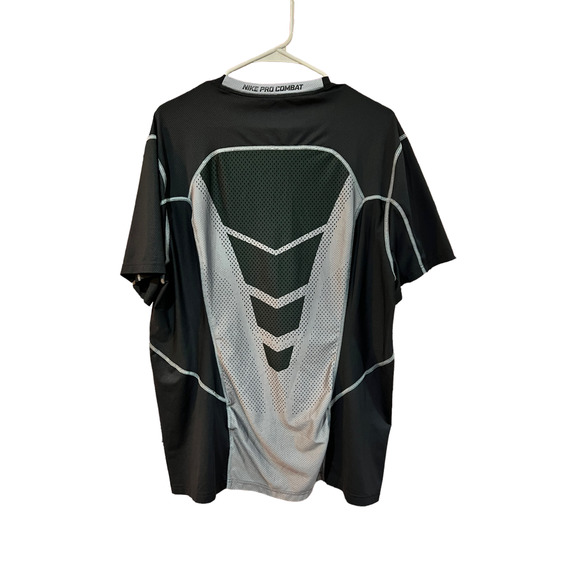 Nike Pro Combat Hypercool Workout Athletic Shirt Black Gray Size XL - Picture 3 of 4